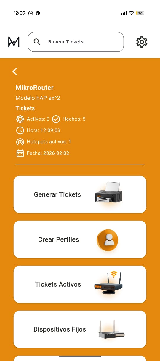 App Mikrologin - gestión de tickets WiFi